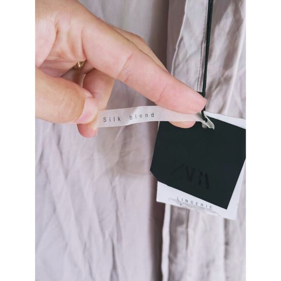 NWT Zara Lingerie Silk Kimono Long Robe Dressing Gown Small Luxury Elegant Sexy - Picture 7 of 10